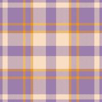 Plaid check pattern. Seamless fabric texture. Tartan textile print. vector