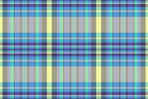 Chic background pattern seamless, bedding textile check tartan. Industry vector texture plaid fabric in indigo and cyan colors.