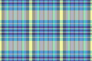 Chic background pattern seamless, bedding textile check tartan. Industry vector texture plaid fabric in indigo and cyan colors.