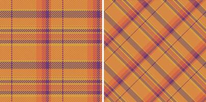 Fabric seamless pattern of tartan check background with a texture plaid textile vector. Set in sunset colors. Chic home decor ideas. vector