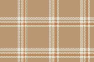 Plaid background, check seamless pattern in beige. Vector fabric texture for textile print, wrapping paper, gift card or wallpaper.