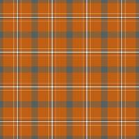 Customized texture tartan vector, tape fabric seamless textile. Sexual check plaid background pattern in orange and grey colors. vector