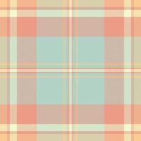 Contour vector fabric seamless, 1950s textile background pattern. Plain check texture plaid tartan in light and red colors.