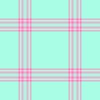 Happy vector texture seamless, individuality tartan fabric plaid. Hat check background textile pattern in light and teal colors.