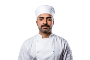 ai généré portrait de une chef, sur une transparent Contexte png