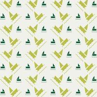 Yatch rare trendy multicolor repeating pattern vector illustration green design