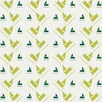 Yatch rare trendy multicolor repeating pattern vector illustration green design