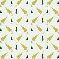 Closed Umbrella rare trendy multicolor repeating pattern vector illustration green design