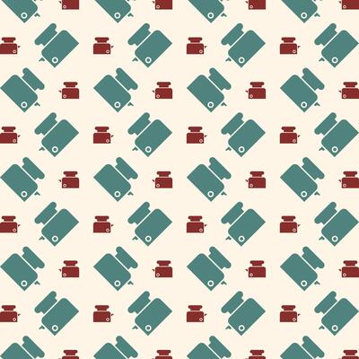 Slice toaster unique trendy multicolor repeating pattern vector illustration background