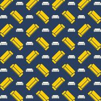 Sofa incredible trendy colored repeating pattern vector illustration design