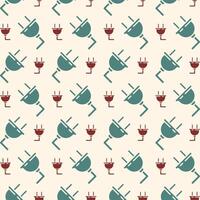 Electrical plug unique trendy multicolor repeating pattern vector illustration background
