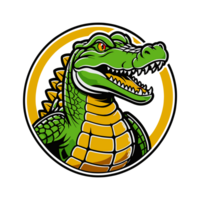 AI generated Crocodile logo with isolated background for print on demand t-shirt png