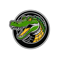 AI generated Crocodile logo with isolated background for print on demand t-shirt png