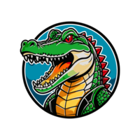 AI generated Crocodile logo with isolated background for print on demand t-shirt png