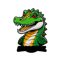 AI generated Crocodile logo with isolated background for print on demand t-shirt png