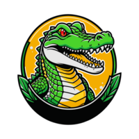 AI generated Crocodile logo with isolated background for print on demand t-shirt png