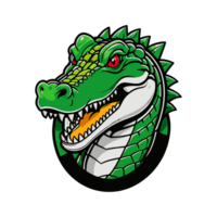 AI generated Crocodile logo with isolated background for print on demand t-shirt png