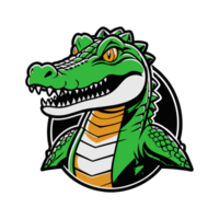 AI generated Crocodile logo with isolated background for print on demand t-shirt png