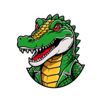 AI generated Crocodile logo with isolated background for print on demand t-shirt png