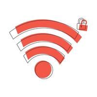 Wifi internet icon in comic style, Wifi router icon cartoon vector, network cartoon wireless technology vector cartoon illustration pictogram. Connection sign concept