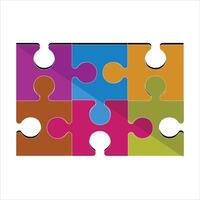 Colorful puzzle jigsaw icon vector Flat design template vector illustration. Eps 10. Geometric Puzzle Pieces. Infographic Base In Retro Colors