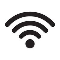 Collection of stock vector images depicting symbols and icons related to wireless Wi-Fi connectivity, including Wifi signal symbols and an internet connection, that enable remote internet access.