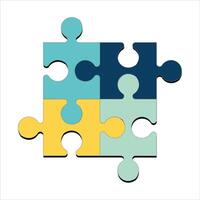 Colorful puzzle jigsaw icon vector Flat design template vector illustration. Eps 10. Geometric Puzzle Pieces. Infographic Base In Retro Colors