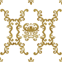 Hand-drawn watercolor illustration. Seamless damask pattern with golden texture. Can be used for textile, printing or other design. Floral pattern. png