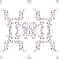 hand getekend waterverf illustratie. naadloos damast patroon. kan worden gebruikt voor textiel, het drukken of andere ontwerp. bloemen patroon. png