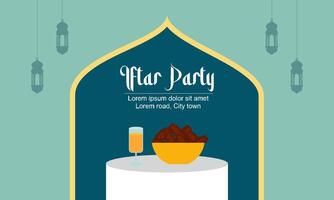 Iftar party celebration concept flyer vector