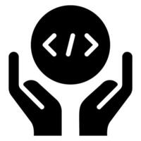 hands glyph icon vector