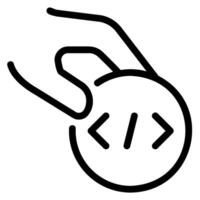 hand line icon vector
