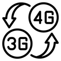 mobile data line icon vector