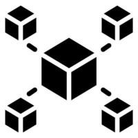 blockchain glyph icon vector