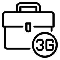 briefcase line icon vector