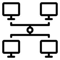 computer networks line icon vector