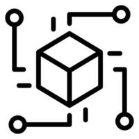 blockchain line icon vector