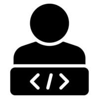 programmer glyph icon vector