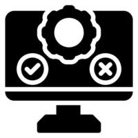 software testing glyph icon vector