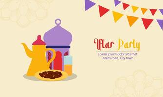 Iftar party celebration concept flyer vector