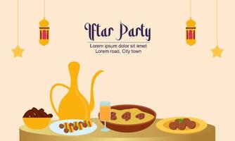 Iftar party celebration concept flyer vector