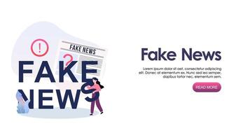 Fake news metaphors. Mass media propaganda. Screen template for mobile smart phone, landing page vector