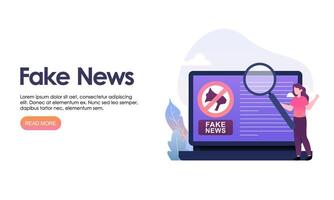 Fake news metaphors. Mass media propaganda. Screen template for mobile smart phone, landing page vector