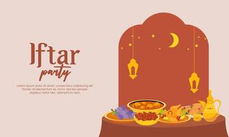 Iftar party celebration concept flyer vector