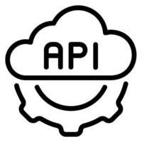 icono de línea de API vector