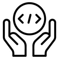 hands line icon vector