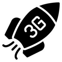 rocket glyph icon vector