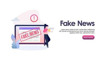 Fake news metaphors. Mass media propaganda. Screen template for mobile smart phone, landing page vector