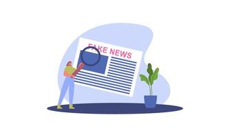 Fake news metaphors. Mass media propaganda. Screen template for mobile smart phone, landing page vector