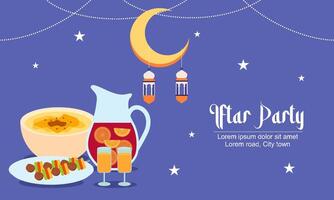 Iftar party celebration concept flyer vector